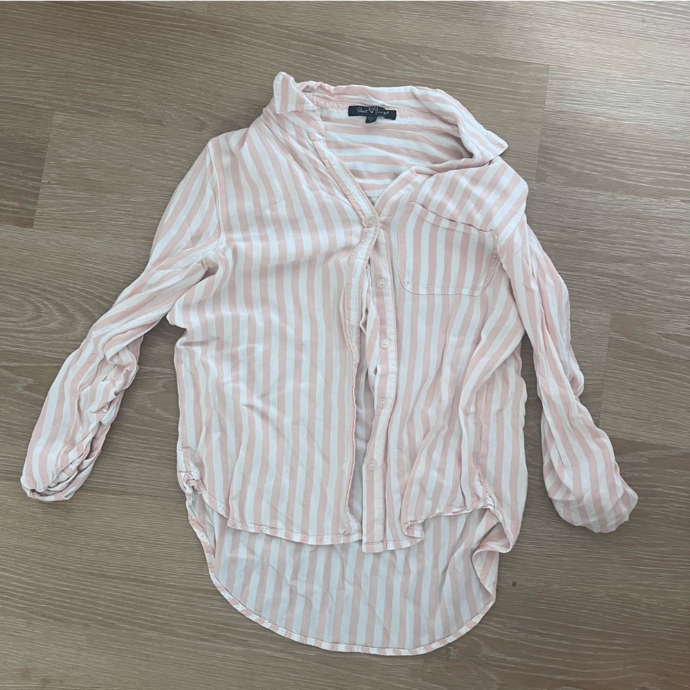 Striped Pink Button-Up Shirt from Velvet Heart